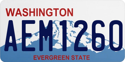 WA license plate AEM1260