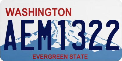 WA license plate AEM1322