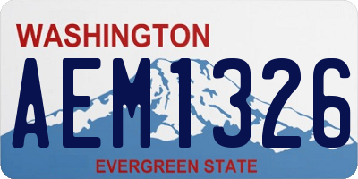 WA license plate AEM1326
