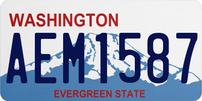 WA license plate AEM1587