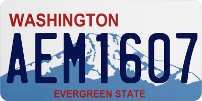 WA license plate AEM1607