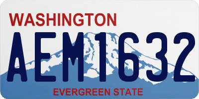 WA license plate AEM1632