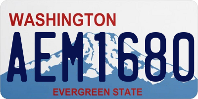 WA license plate AEM1680