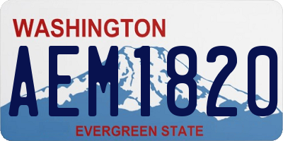 WA license plate AEM1820