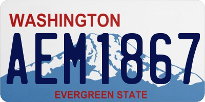 WA license plate AEM1867