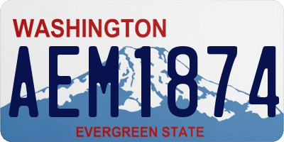 WA license plate AEM1874