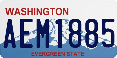 WA license plate AEM1885