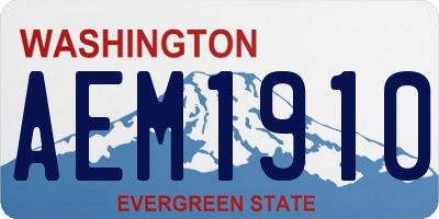 WA license plate AEM1910