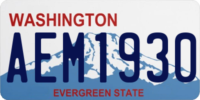 WA license plate AEM1930