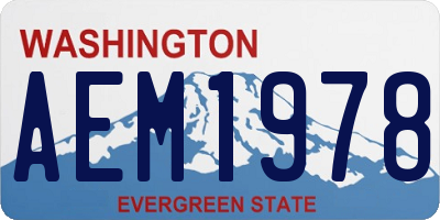 WA license plate AEM1978