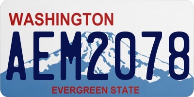 WA license plate AEM2078