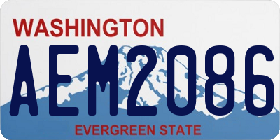 WA license plate AEM2086