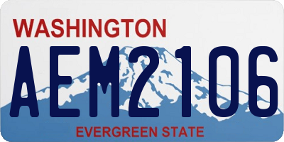 WA license plate AEM2106