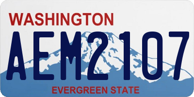 WA license plate AEM2107