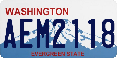 WA license plate AEM2118