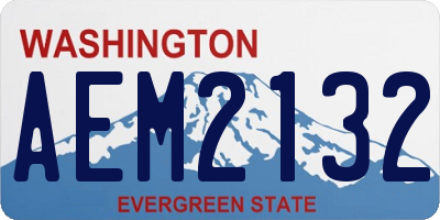 WA license plate AEM2132