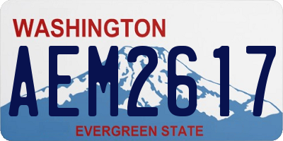 WA license plate AEM2617
