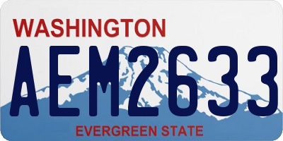WA license plate AEM2633