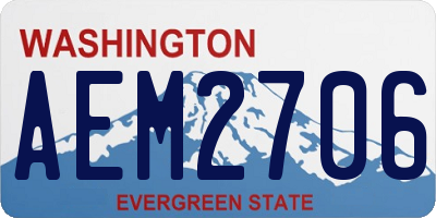 WA license plate AEM2706