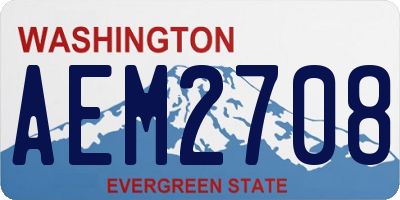 WA license plate AEM2708