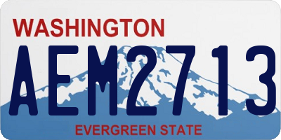 WA license plate AEM2713