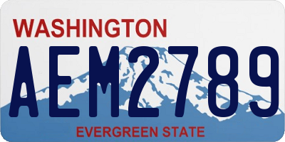 WA license plate AEM2789