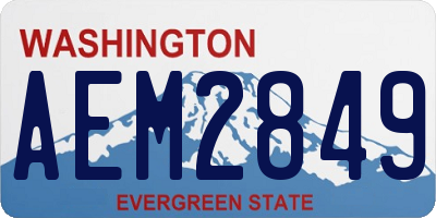 WA license plate AEM2849