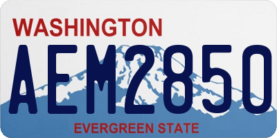 WA license plate AEM2850