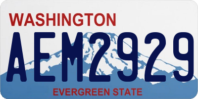 WA license plate AEM2929