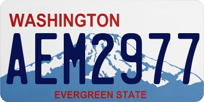 WA license plate AEM2977