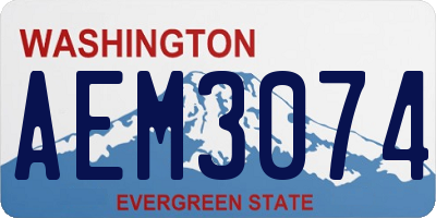 WA license plate AEM3074
