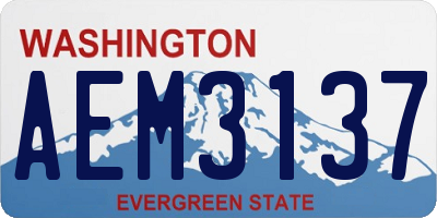 WA license plate AEM3137