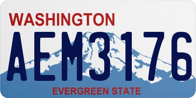 WA license plate AEM3176