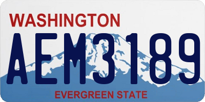 WA license plate AEM3189