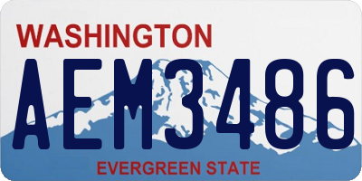 WA license plate AEM3486