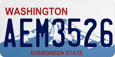 WA license plate AEM3526
