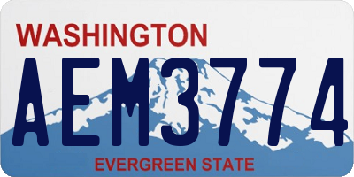 WA license plate AEM3774