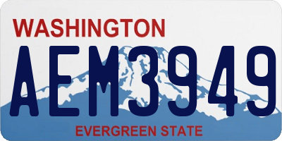 WA license plate AEM3949