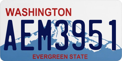 WA license plate AEM3951