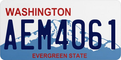 WA license plate AEM4061