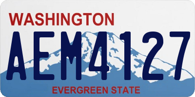 WA license plate AEM4127