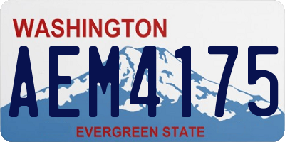 WA license plate AEM4175