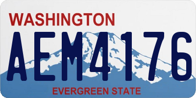 WA license plate AEM4176