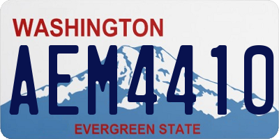 WA license plate AEM4410
