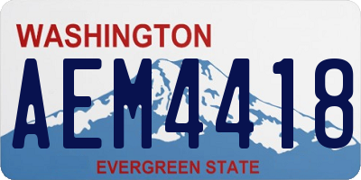 WA license plate AEM4418
