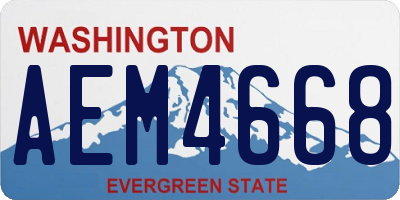 WA license plate AEM4668
