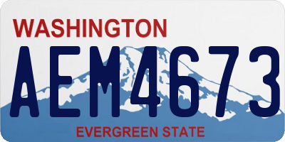 WA license plate AEM4673
