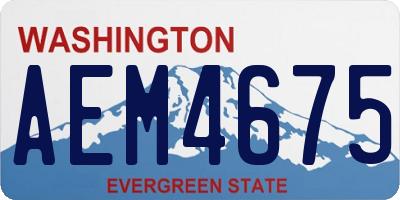 WA license plate AEM4675