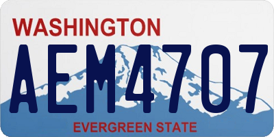WA license plate AEM4707