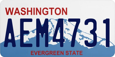 WA license plate AEM4731